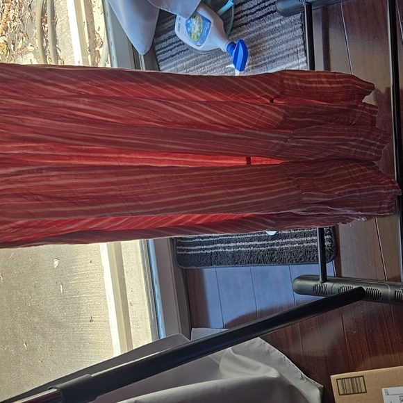Pink Salmon Striped Sleeveless Maxi Dress - Picture 3 of 7